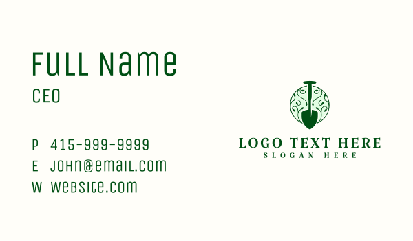 Botanical Garden Shovel Business Card Design Image Preview