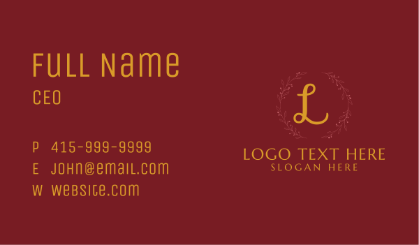 Elegant Wedding Lettermark Business Card Design Image Preview