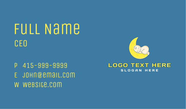 Baby Sleeping Moon Business Card Design Image Preview