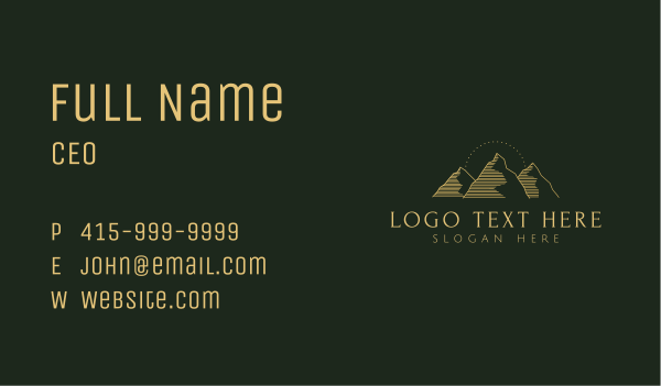 Golden Mountain Range Business Card Design Image Preview