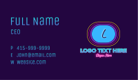 Neon Disco Letter Business Card Image Preview