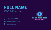 Neon Disco Letter Business Card Image Preview