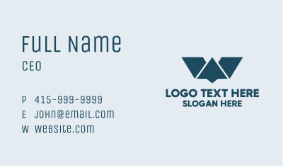 Logistics Company Letter W Business Card