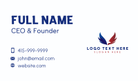 America Flying Eagle Letter V Business Card Design