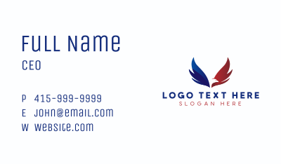 America Flying Eagle Letter V Business Card Image Preview