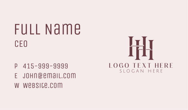 Double Letter H Boutique Business Card Design Image Preview