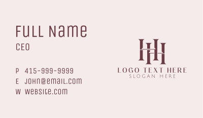 Double Letter H Boutique Business Card Image Preview