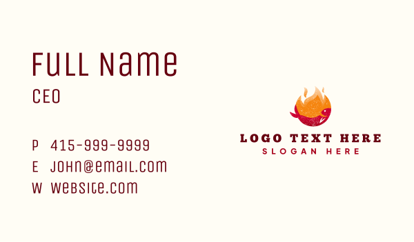 Flame Fish Grilling Business Card Design Image Preview