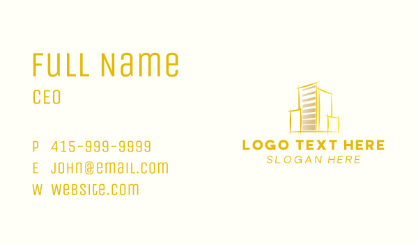Gold Building Company Business Card Design Image Preview