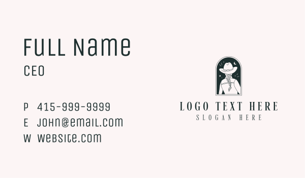 Cowgirl Western Fashion Business Card Design Image Preview