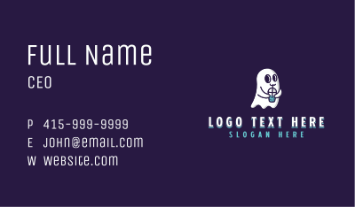 Ghost Bubble Tea Business Card Image Preview
