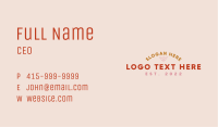 Fun Quirky Wordmark Business Card Image Preview