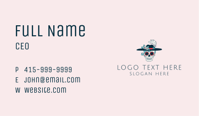 Feather Hat Sugar Skull Business Card Image Preview