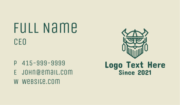 Ancient Viking Warrior  Business Card Design Image Preview