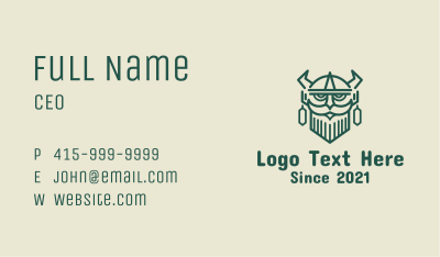 Ancient Viking Warrior  Business Card Image Preview
