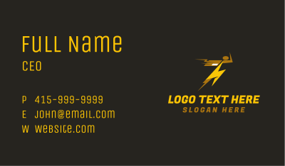 Lightning Speed Parcel Man Business Card Image Preview