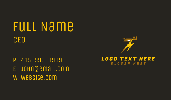 Lightning Speed Parcel Man Business Card Design Image Preview
