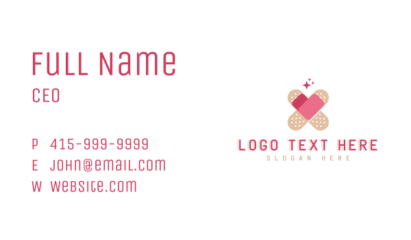 Heart Care Bandage Business Card Design Image Preview