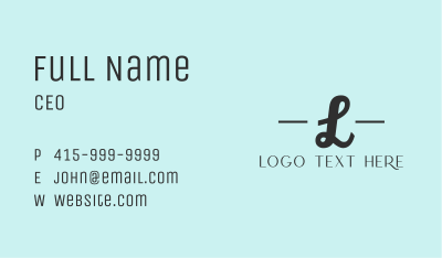 Lettermark Fragrance Brand Business Card Image Preview