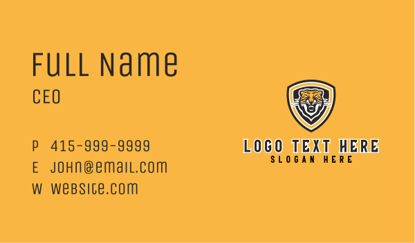 Sports Tiger Shield Business Card Design Image Preview