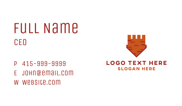 Brick Castle Shield  Business Card Design Image Preview