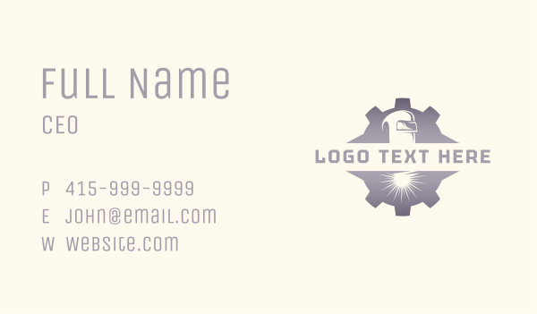 Metal Gear Welding Helmet Business Card Design Image Preview