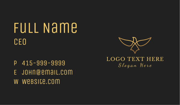 Gold Flying Dove Business Card Design Image Preview