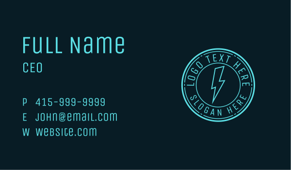 Thunder Lightning Volt  Business Card Design Image Preview