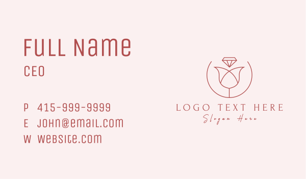 Flower Diamond Jewelry Business Card Design Image Preview