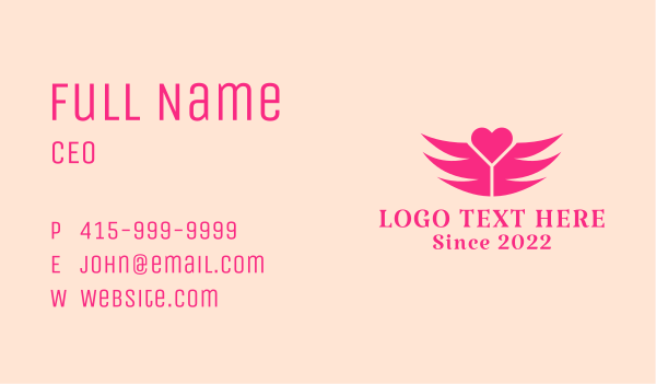 Winged Heart Dating  Business Card Design Image Preview