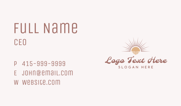 Boho Chic Sun Business Card Design Image Preview