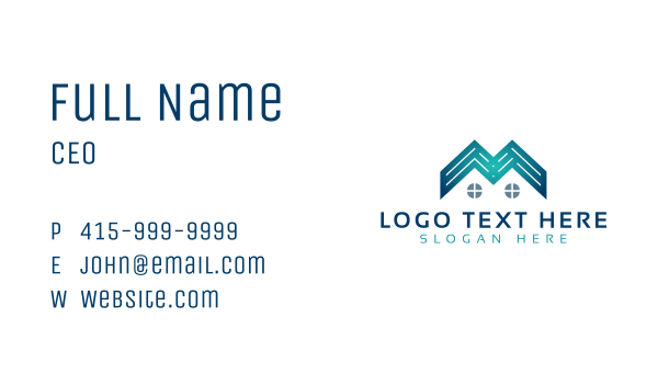 Realty Roofing Letter M Business Card Design Image Preview