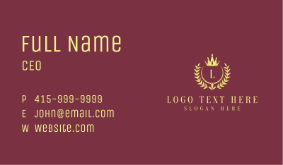 Golden Crown Wreath Letter Business Card Image Preview