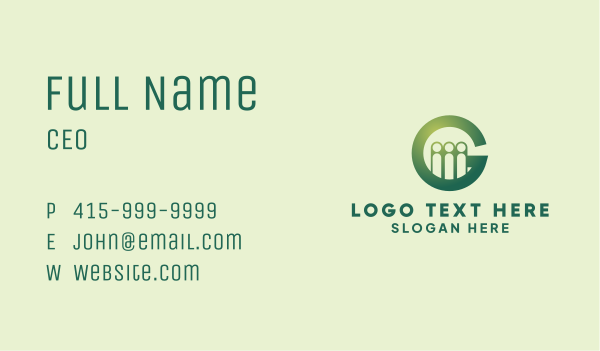 Green Corporate Letter G Business Card Design Image Preview