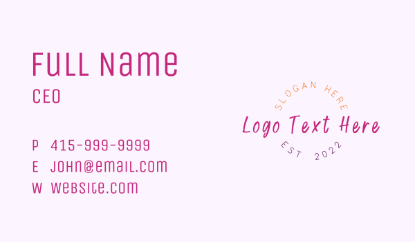 Playful Cute Wordmark Business Card Design Image Preview