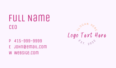 Playful Cute Wordmark Business Card Image Preview