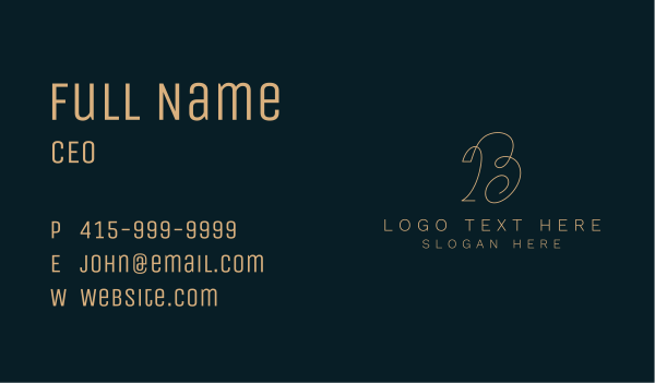Modern Fashion Letter B Business Card Design Image Preview