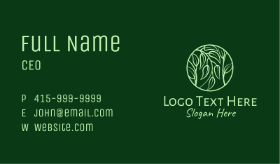 Leafy Herbs Circle  Business Card