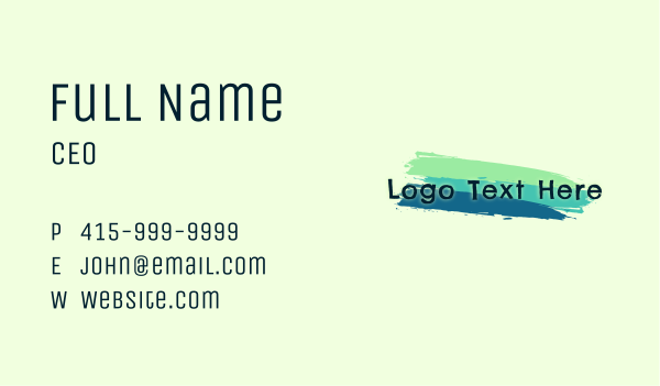 Paint Stroke Wordmark Business Card Design Image Preview