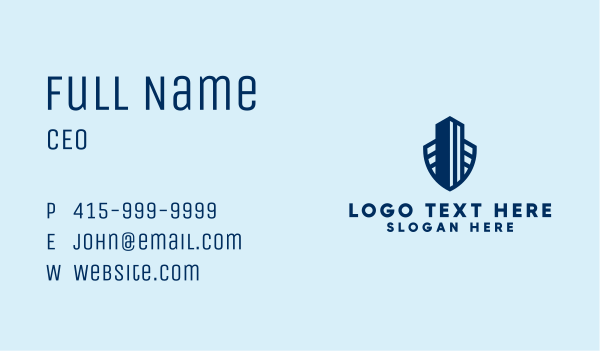 Blue Tower Building  Business Card Design Image Preview