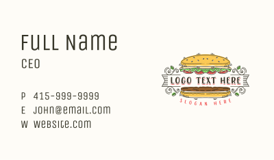 Burger Restaurant Diner Business Card Image Preview