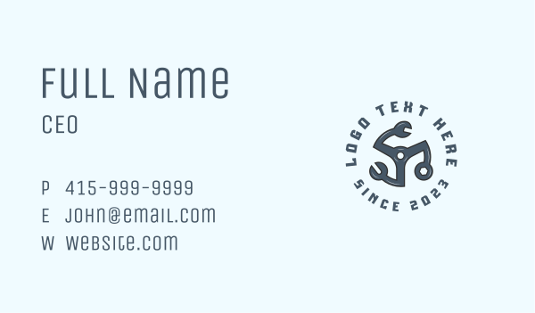 Industrial Wrench Garage Business Card Design Image Preview