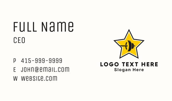 Star Barbell Fitness Business Card Design Image Preview