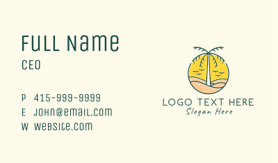 Palm Tree Beach Business Card Image Preview