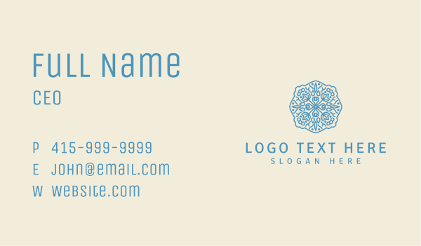 Ornamental Floral Emblem Business Card Design