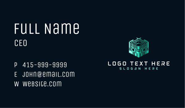 Cube Artificial Intelligence Business Card Design Image Preview