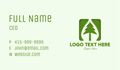 Green Forest Tree App Business Card Image Preview