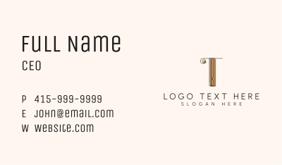 Letter T Publishing  Business Card Image Preview