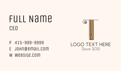 Letter T Publishing  Business Card