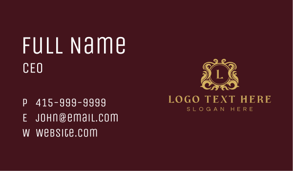 Classic Luxury Crest Business Card Design Image Preview